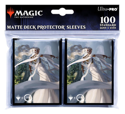 Ultra Pro - The Lord of The Rings: Tales of Middle-Earth 100ct Deck Protector Sleeves - Ft. Galadriel for Magic: The Gathering - Glare-Free Matte Finish & ChromaFusion Technology for Card Protection