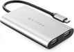 HyperDrive 4K Dual HDMI Adapter for M1 MacBook, 3in1 USB C Hub: HDMI 4K 60Hz, HDMI 4K 30Hz, USB-C PD 100W for MacBook Pro/Air(M1 & Intel-Powered), Windows PC, Chromebook