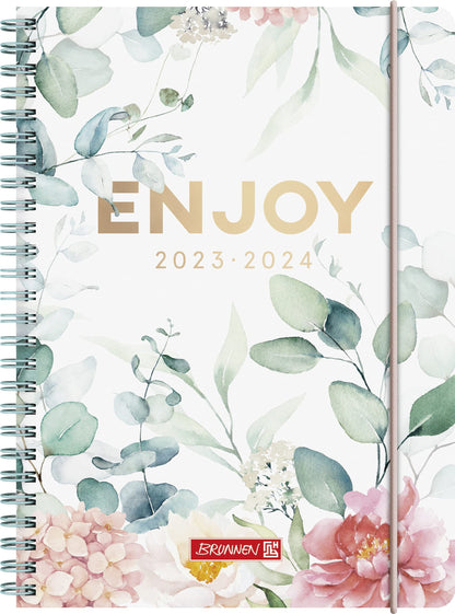 BRUNNEN School Calendar "Eucalyptus" 2023/2024 2 Pages = 1 Week A5 White