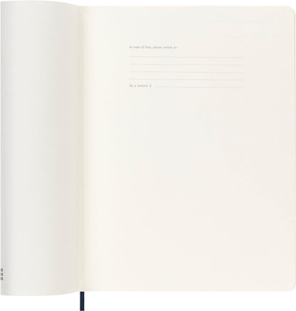 Moleskine Weekly Agenda with Space for Notes 12 Months 2024, Agenda 2024, Size XL 19x25, Soft Cover and Elastic Closure, Colour Sapphire Blue Weekly Notebook Soft Cover - XL Sapphire Blue