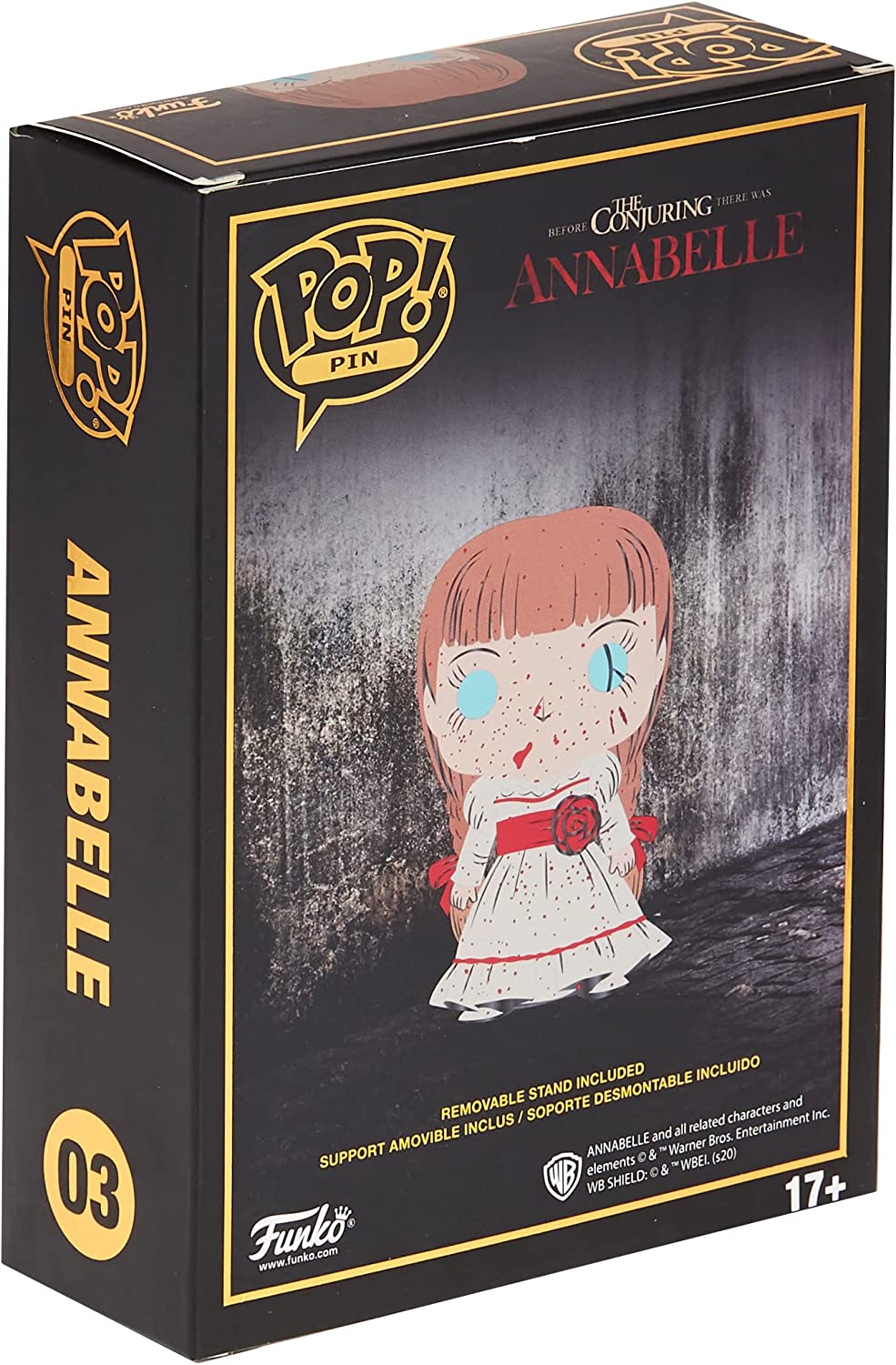 Funko - Pop Pin Annabelle 10 cm Dolls and Action Figures, Multicoloured (135813), único, Does not apply Synthetic, No Gemstone
