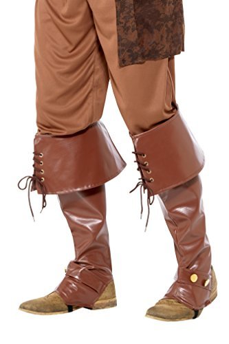 Smiffys Deluxe Pirate Bootcovers, Brown