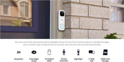 Lorex 2K Doorbell (Wired) (White)