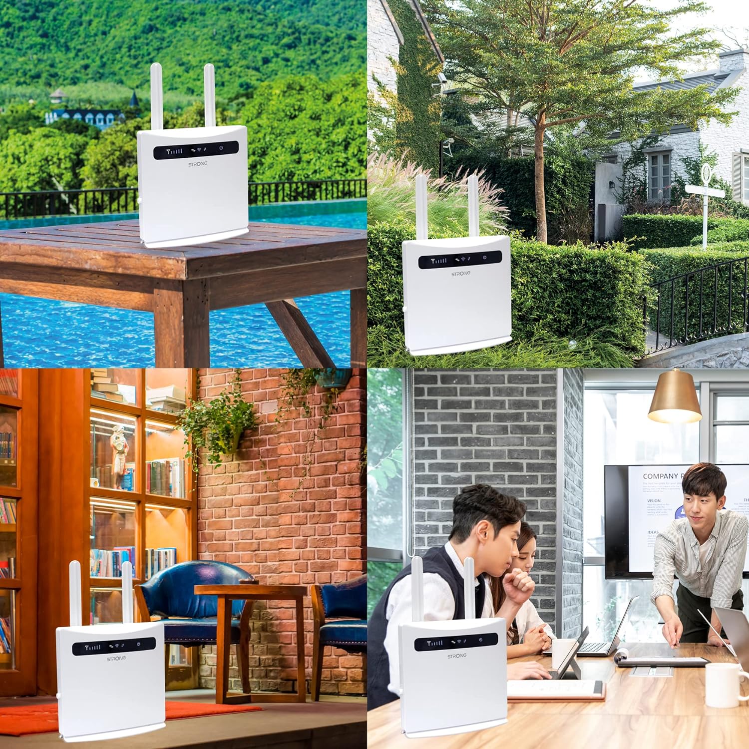 STRONG 4G LTE Wi-Fi Router, CAT 4, SIM Slot, N300 Wi-Fi Router, 4 LAN Ports, Zero Configuration, Detachable Antennas CAT 4 LTE | 4 x Network Ports | N300 Wi-Fi