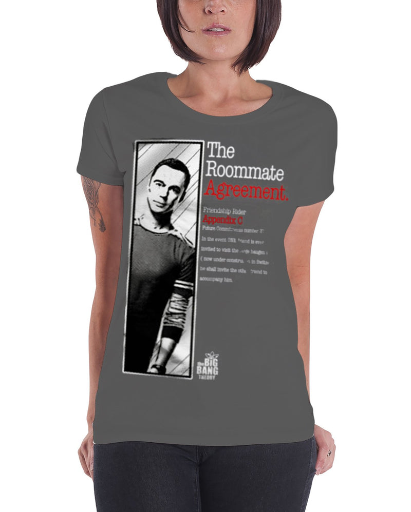 Officially Licensed Merchandise The Roommate Agreement Girly Tee L Dark Grey