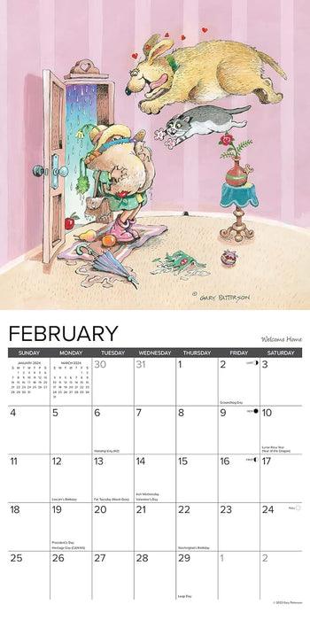 Gary Patterson's Paws N Claws 2024 12 X 12 Wall Calendar
