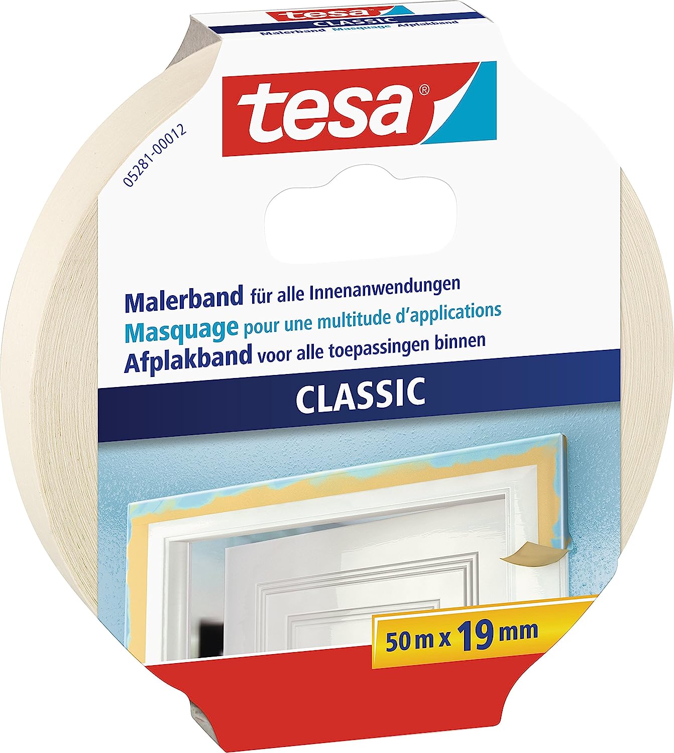 tesa CLASSIC Kreppband beige 1,9 cm x 50,0 m 1 Rol
