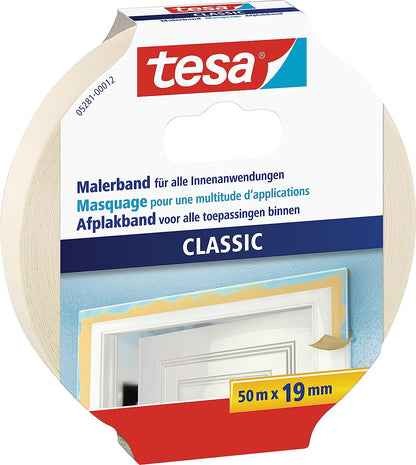 tesa CLASSIC Kreppband beige 1,9 cm x 50,0 m 1 Rol