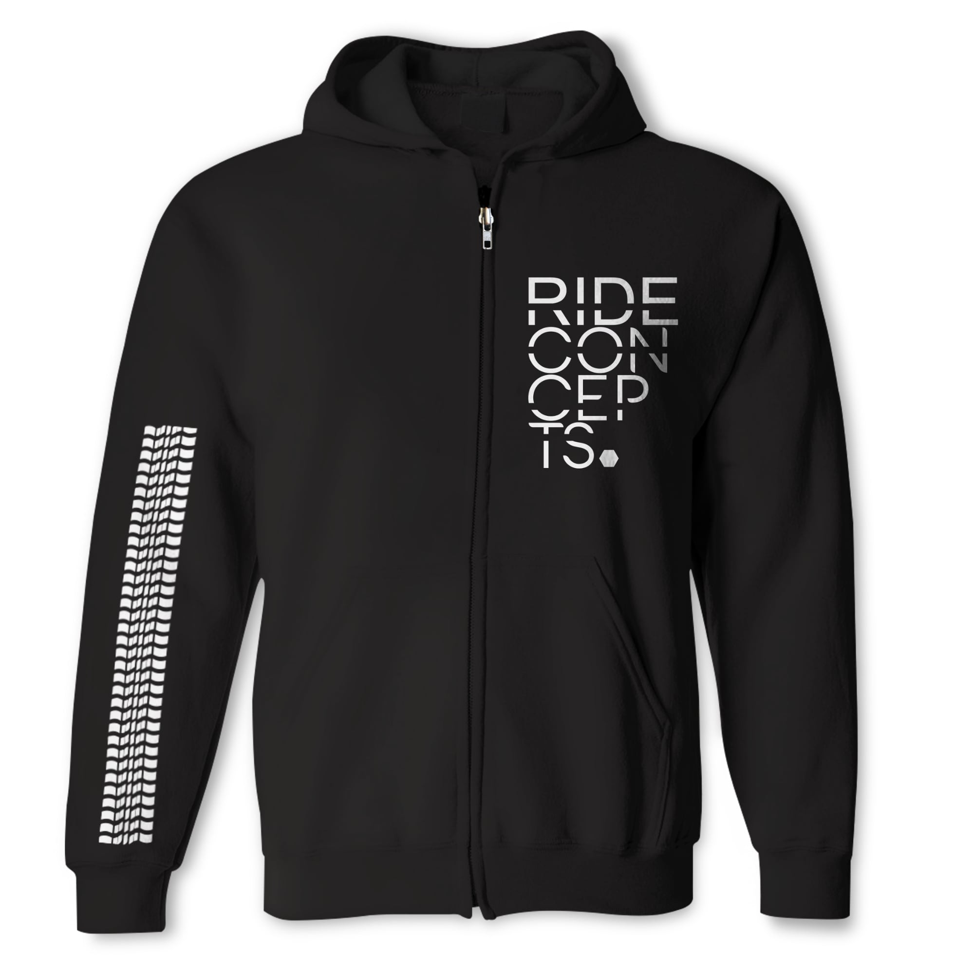 Ride Concepts Stacked Zip Hoodie Black/White L