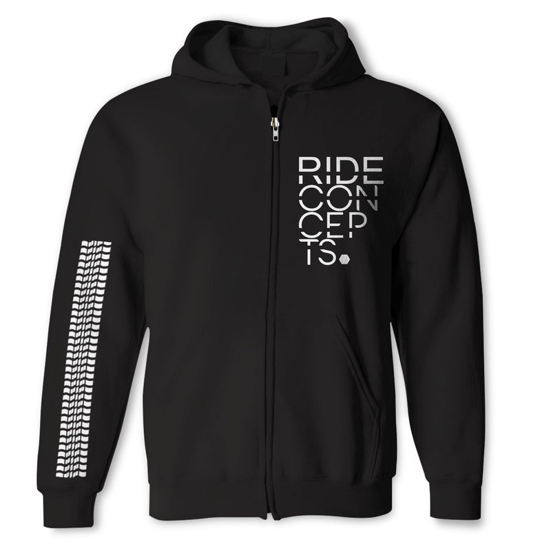 Ride Concepts Stacked Zip Hoodie Black/White L