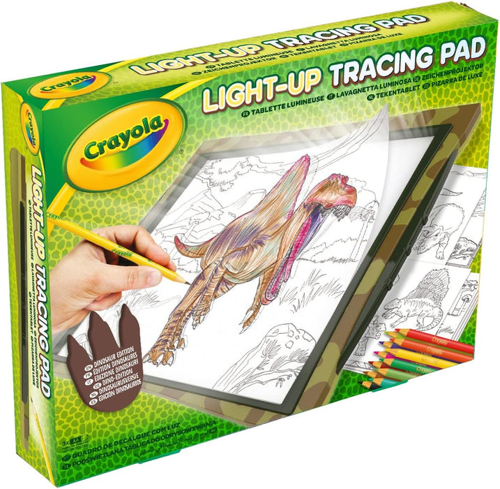CRAYOLA - Luminous Dinosaur Whiteboard, Light Up Tracing Pad Dinosaurs, for Leisure and Travel, Gift Idea, 74-7497