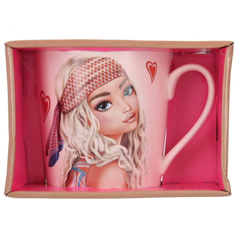 Depesche 12034 TOPModel Seventies Mug in Light Pink with Model Motif Lettering and Gold Highlights Drinking Cup with Porcelain Handle Capacity Approx. 300 ml