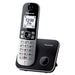 Panasonic KX-TG6851JTB Telefono Cordless Digitale, UnitÃ  Base e Ricevitore Singolo, ID Chiamante, Blocco Chiamate Indesiderate, Suoneria Categoria, Display LCD, Tastiera Illuminata, Nero