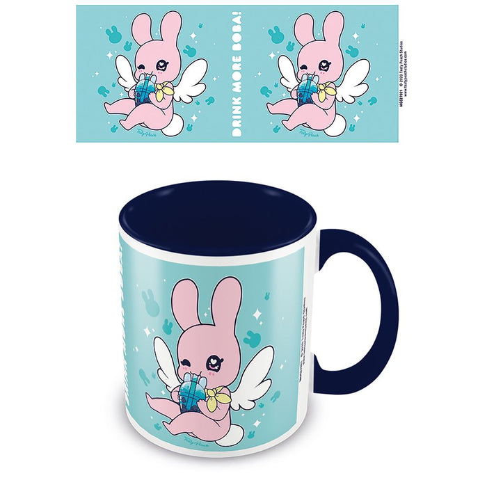 TASTY PEACH (DRINK MORE BOBA) BLUE COLOURED INNER MUG