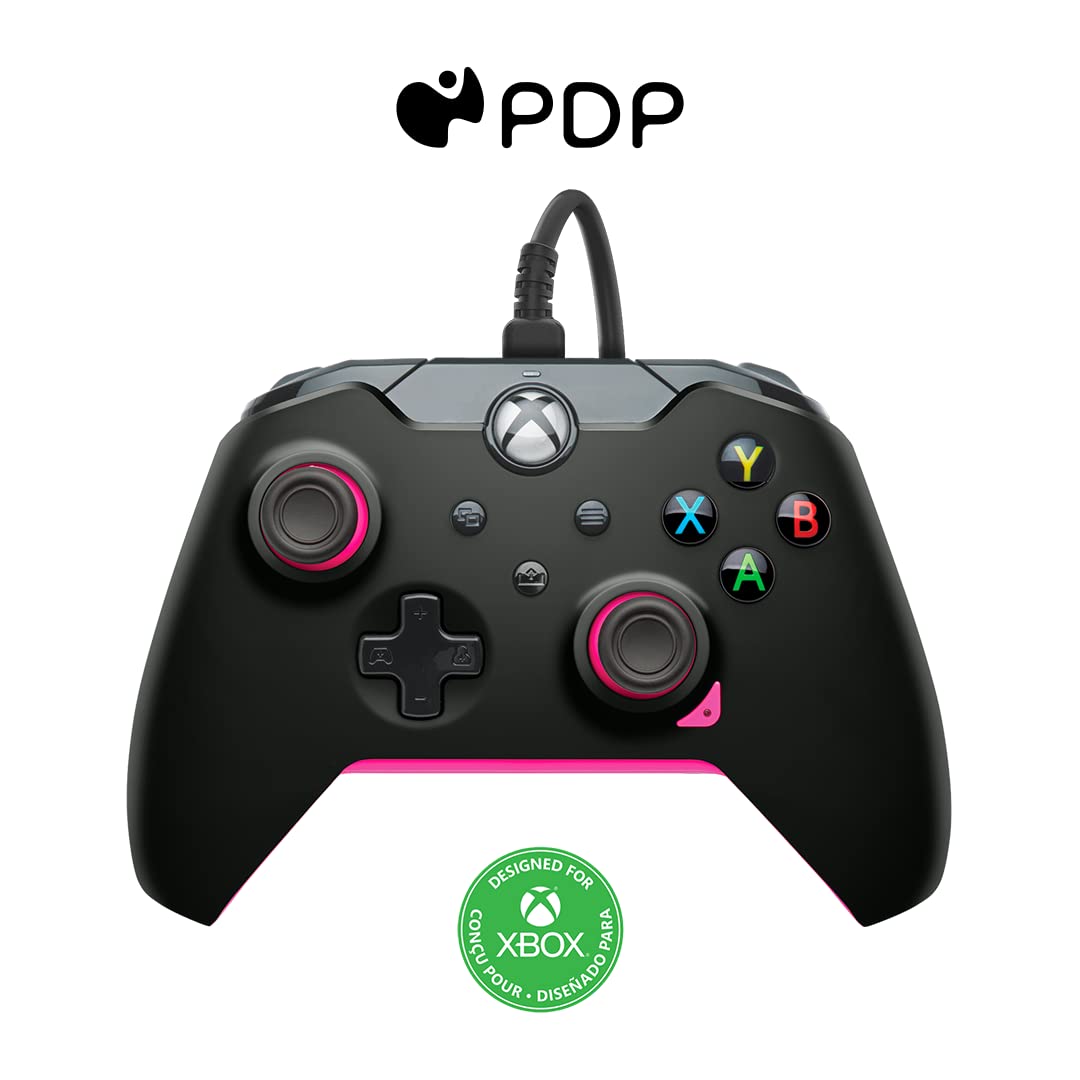 PDP Wired Controller Fuse Black for Xbox Series X|S, Gamepad, Wired Video Game Controller, Gaming Controller, Xbox One, Officially Licensed - Xbox Series X