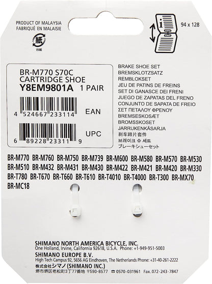 SHIMANO V-Brake Brake Shoe with S70C Pad 0 Black