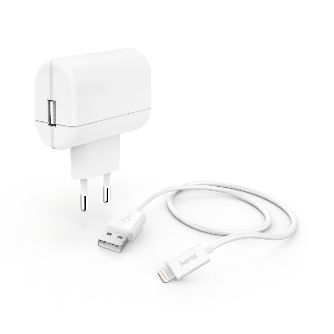 hama Ladekabel mit Adapter weiB 1,0 m, 12 Watt