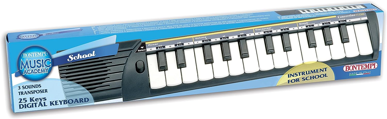 Bontempi 15 2500 - Tastiera 25 Tasti Passo Medio (Do-Do), 3 Suoni,Polifonia 2 Note, Controllo Volume