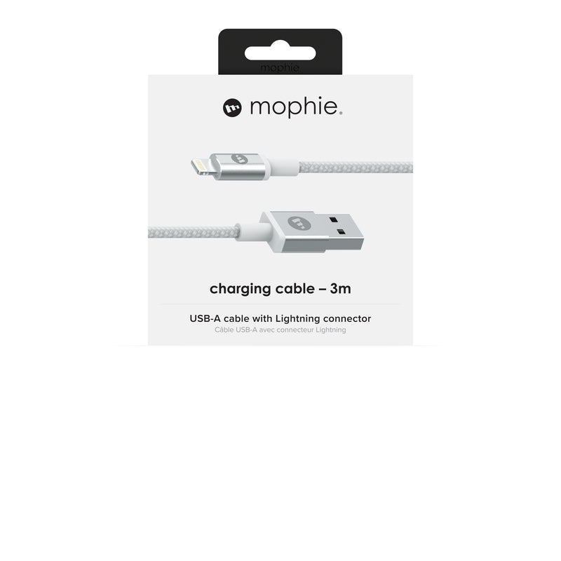 Mophie - Lightning Cable - Lightning Male To Usb Male - 3 M - White - For Apple Ipad/Iphone/Ipod (Lightning)