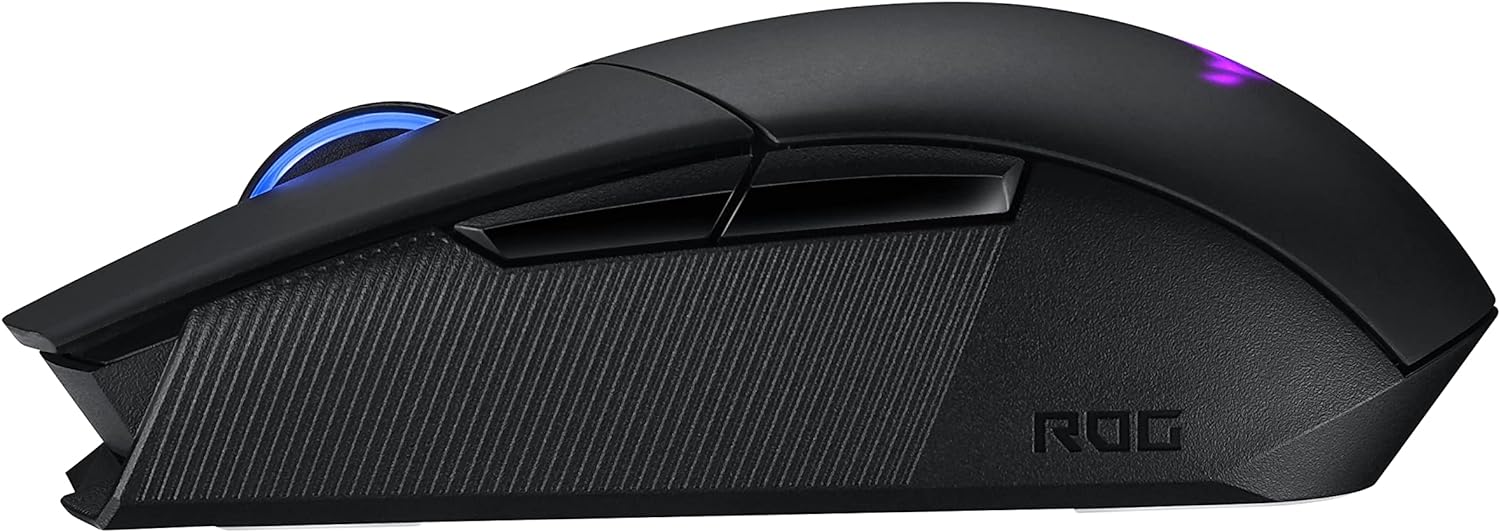 Asus ROG Strix Impact II ambidextrous, ergonomic gaming mouse with 6,200 dpi optical sensor, lightweight design and Aura Sync RGB lighting, Black Ambidextrous Wired