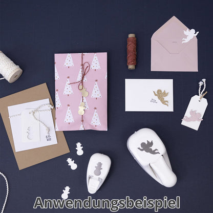 ARTOZ Punch - Angel, 5 cm, paper punch, hole punch, motif punch for Christmas, wedding, christening, hole punch with Putto motif, suitable up to 220 g/m²