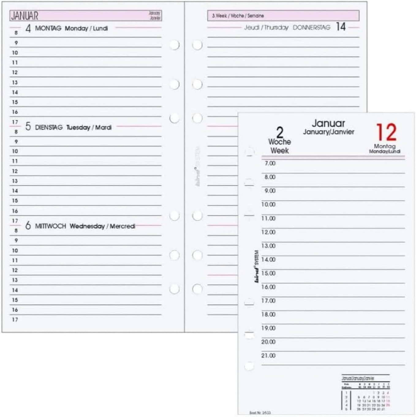 bind Calendar insert 2023 DIN approx. A6 - 1 day / 1 page
