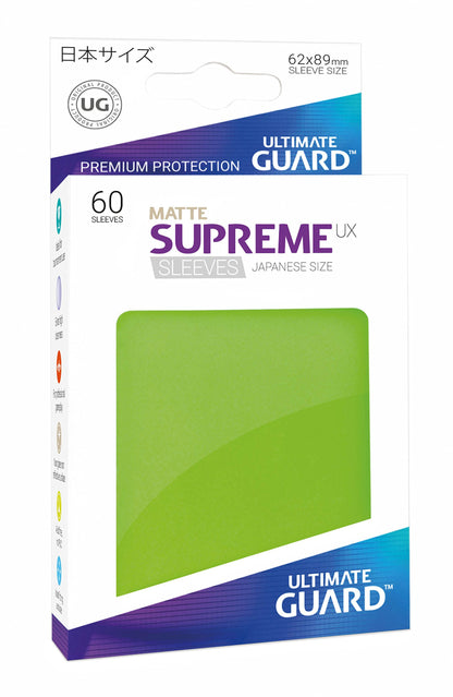 Ultimate Guard Supreme Japanese UX Card Sleeves (60 Piece), Matte Light Green