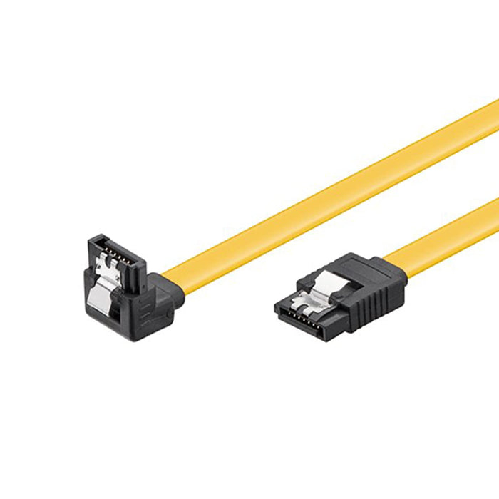Goobay 95020 S-ATA data cable for HDD, SDD, 6 Gbits SATA L-type male to SATA L-type male 90 ° angled, 50cm 50 cm Angled Connectors