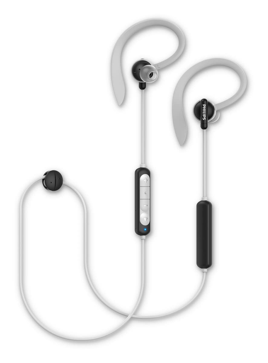 PHILIPS Wireless Headphones with Microphone/Sports and Fitness/Sweat Resistant, Heart Rate Monitor, Quick Charge, Integrated Buttons Sports Headphones TAA4205BK/00