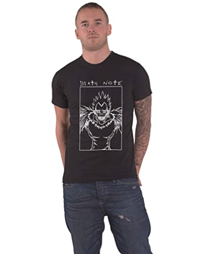 DEATH NOTE - Ryuk Square - Mens Black T-Shirt (L)