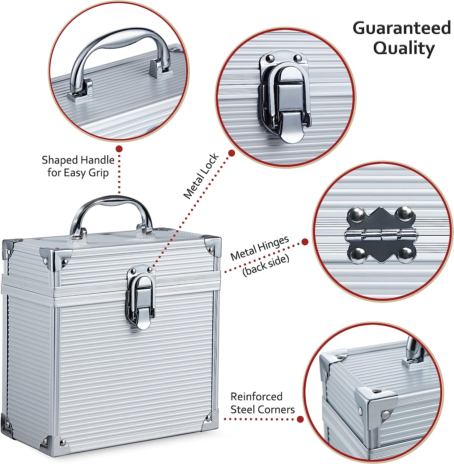ALUMINIUM 7 INCH VINYL RECORD CASE-MUSIC PROTECTION