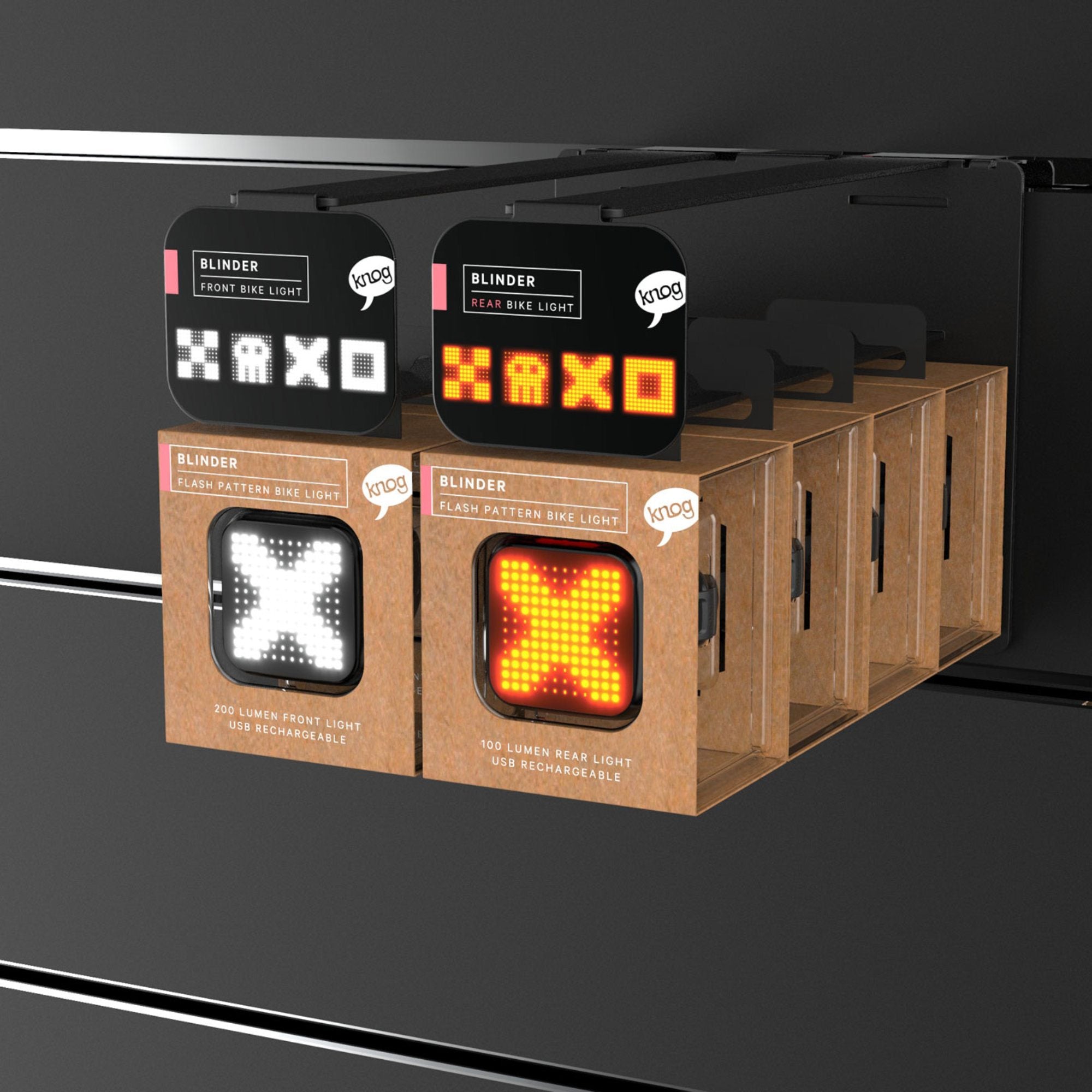 Knog Blinder X Slatwall Display 8pc