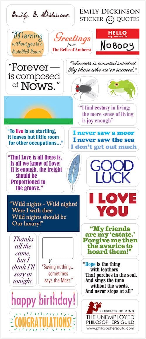 Emily Dickinson Quotable Notable - Greeting Card And Sticker Sheet - [Dutch Import]