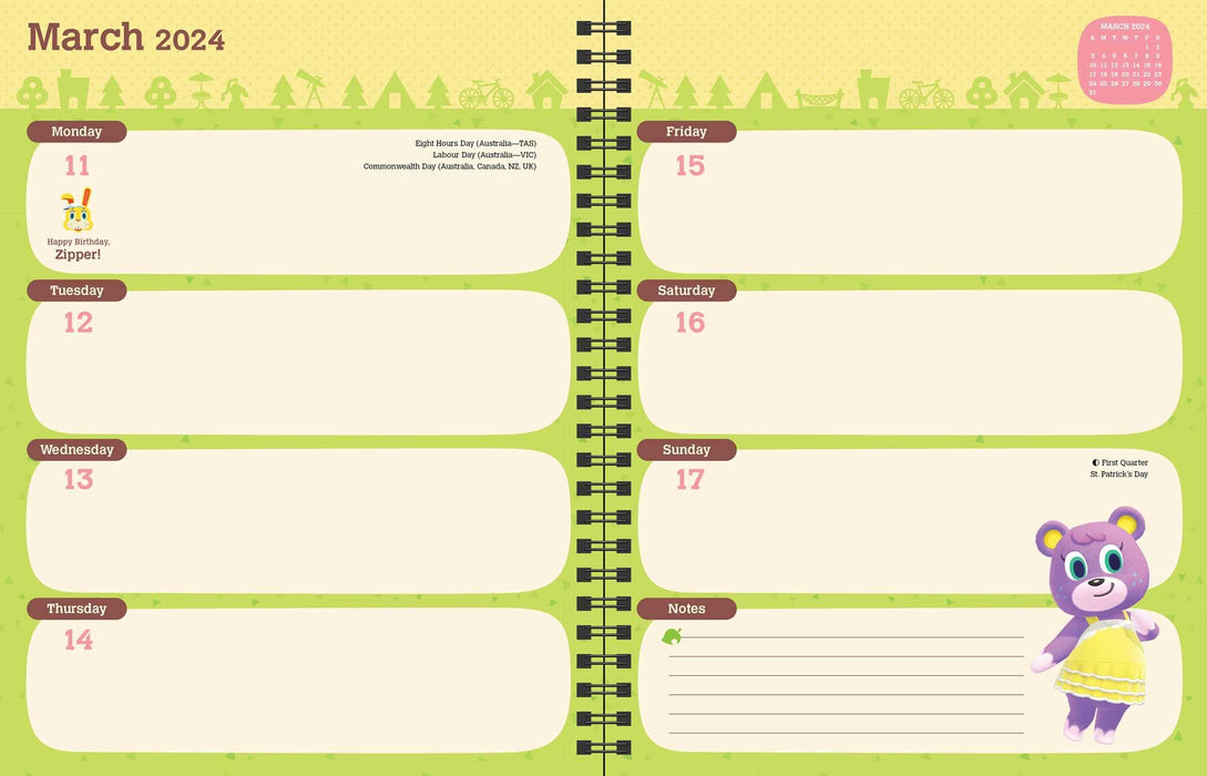 Animal Crossing 16-Month 2023-2024 Weekly/Monthly Planner Calendar