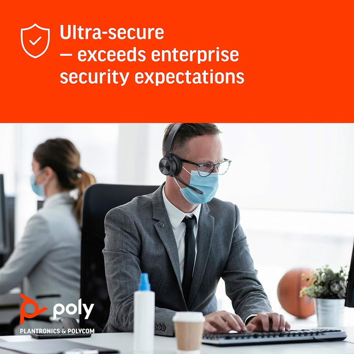 POLY Savi 7320 Office Headset Wireless Handheld Office/Call center Black