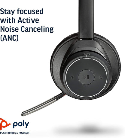 POLY Voyager Focus UC Headset Wireless Head-band Office/Call center Bluetooth Black