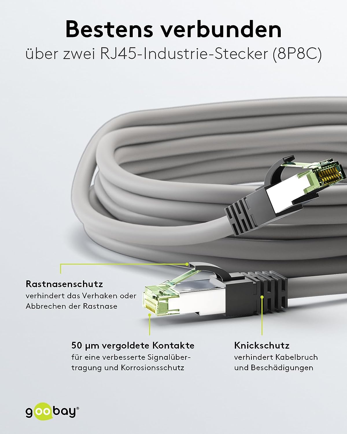 Goobay CAT 8.1 Patch Cord, S/FTP (PiMF), grey, 2m