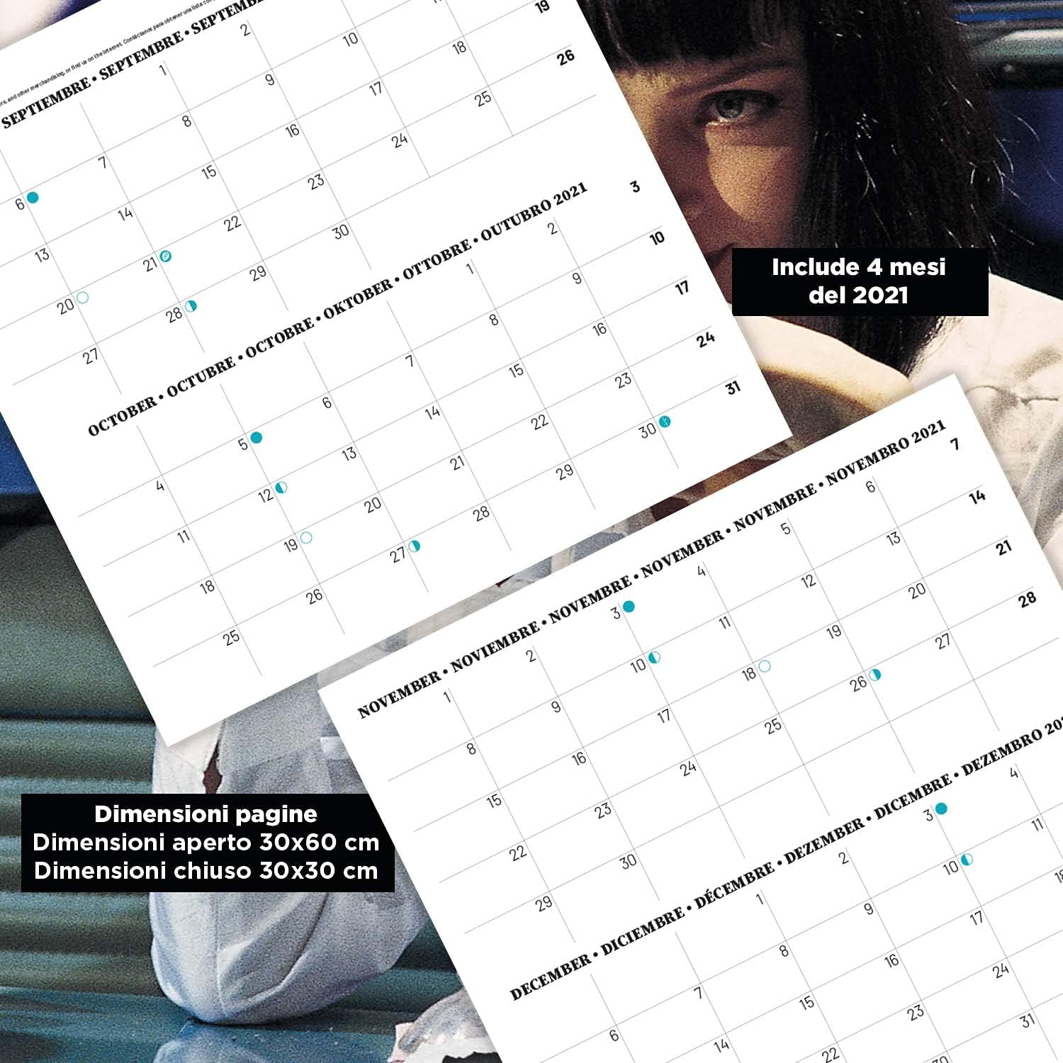 Official Pulp Fiction 2022 Wall Calendar, 2022 Calendar, 12" x 12" Square Wall Calendar 2022, Family Calendar 2022, Tarantino Calendar 2022, Pulp Fiction Calendar Pulp Fiction Red