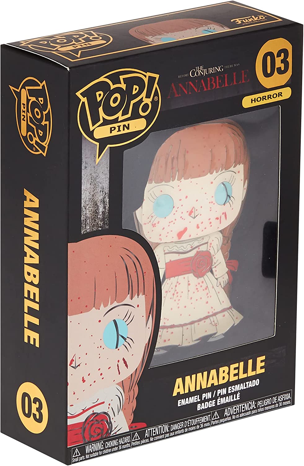 Funko - Pop Pin Annabelle 10 cm Dolls and Action Figures, Multicoloured (135813), único, Does not apply Synthetic, No Gemstone