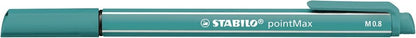 Nylon Tip Writing Pen - STABILO pointMax - Box of 10 - Turquoise Blue