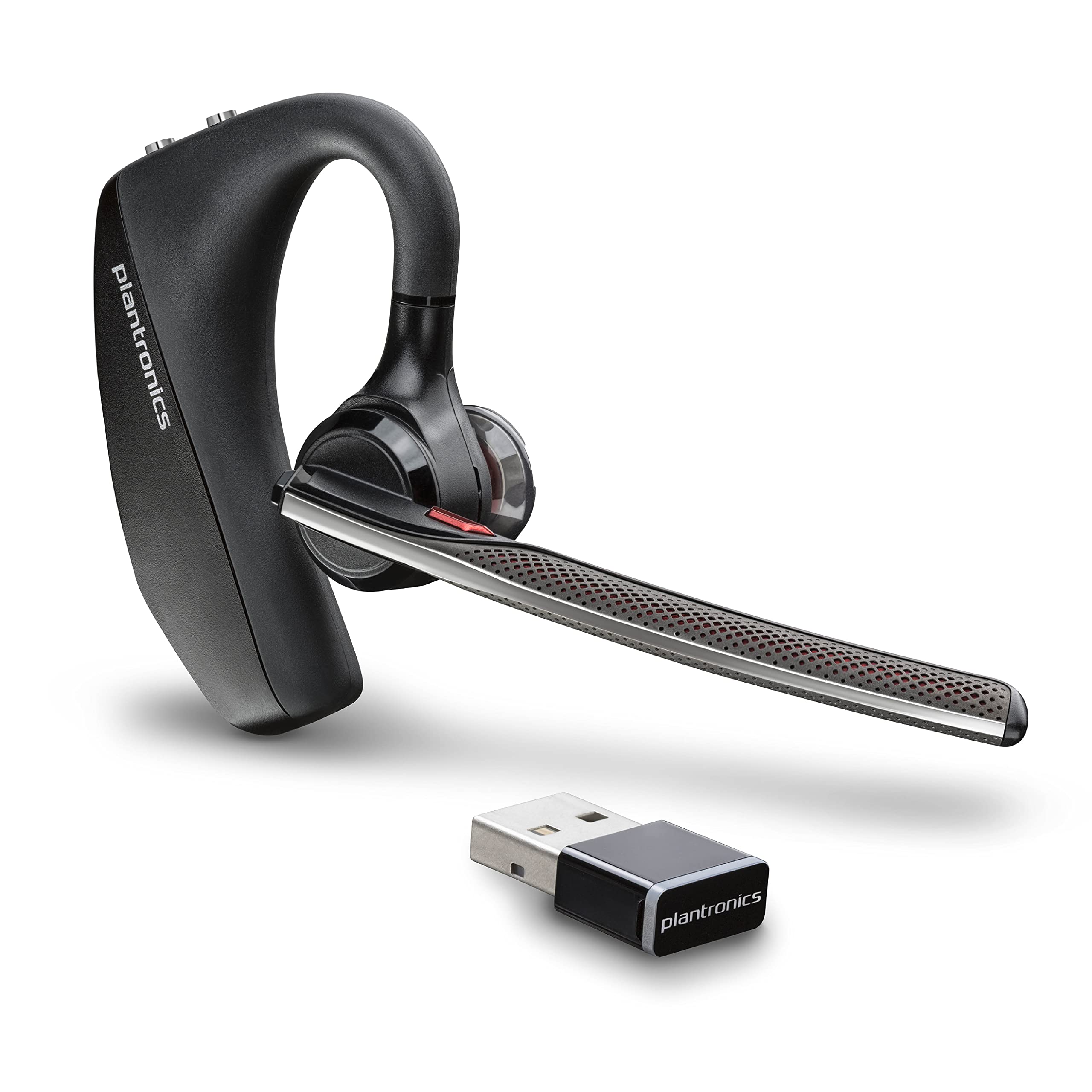 Plantronics - Voyager 5200 UC (Poly) - Bluetooth Single-Ear (Monaural) Headset - USB-A Compatible to connect to your PC and/or Mac - Works with Teams, Zoom & more - Noise Canceling USB-A Teams Certified: NO PC, Mobile