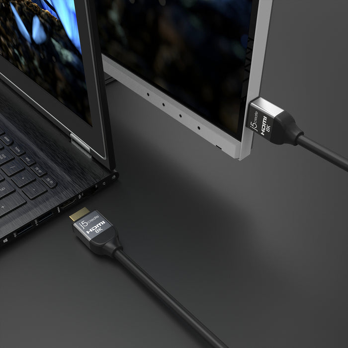 j5create JDC53 Ultra High Speed 8K UHD HDMI™ Cable, Black and Grey, 2 m