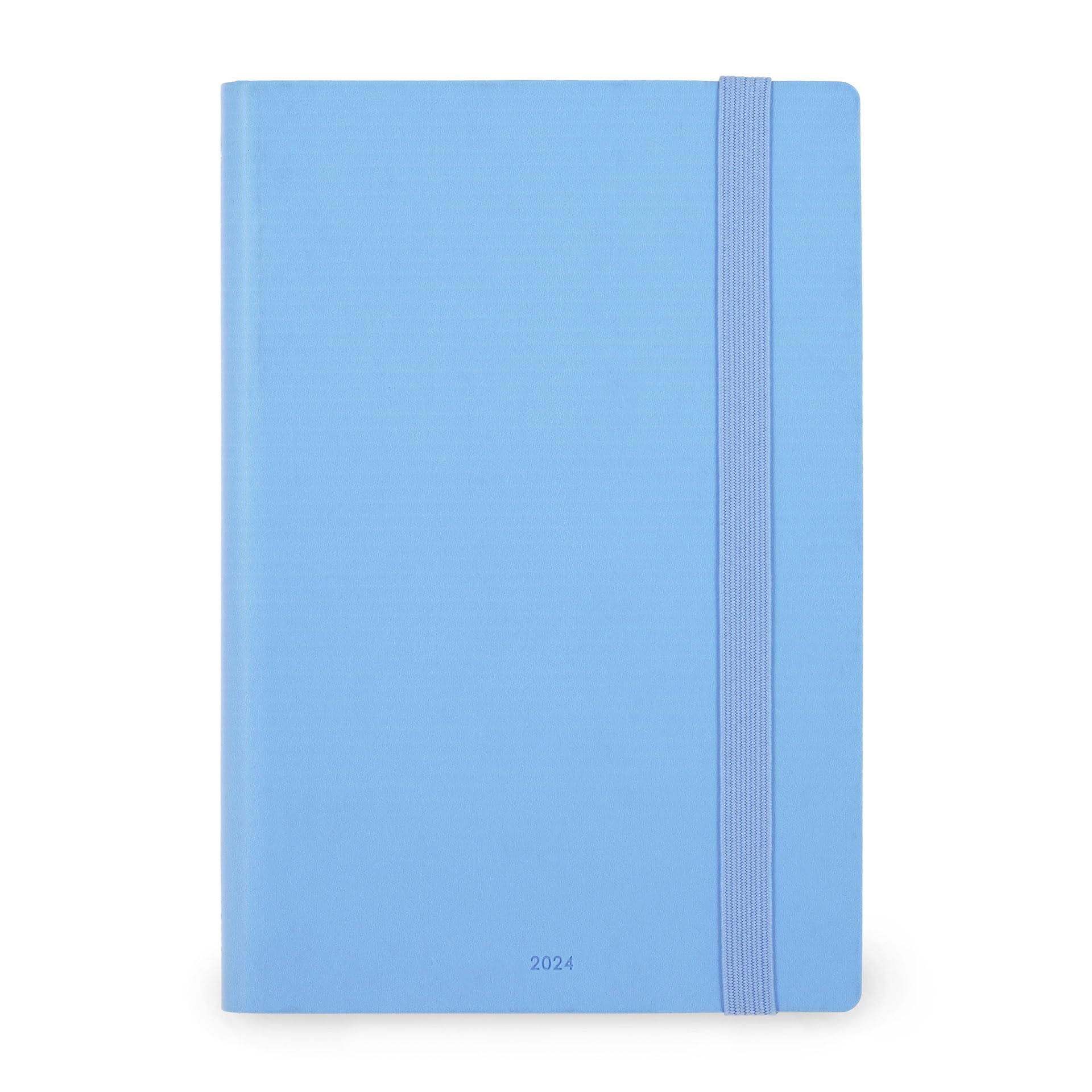 Legami - Medium Weekly Diary with Notebook, 12 Months, January 2024 December 2024, Week Detail on Left Page, Writing Space on Right Page, 12 x 18 cm, Crystal Blue