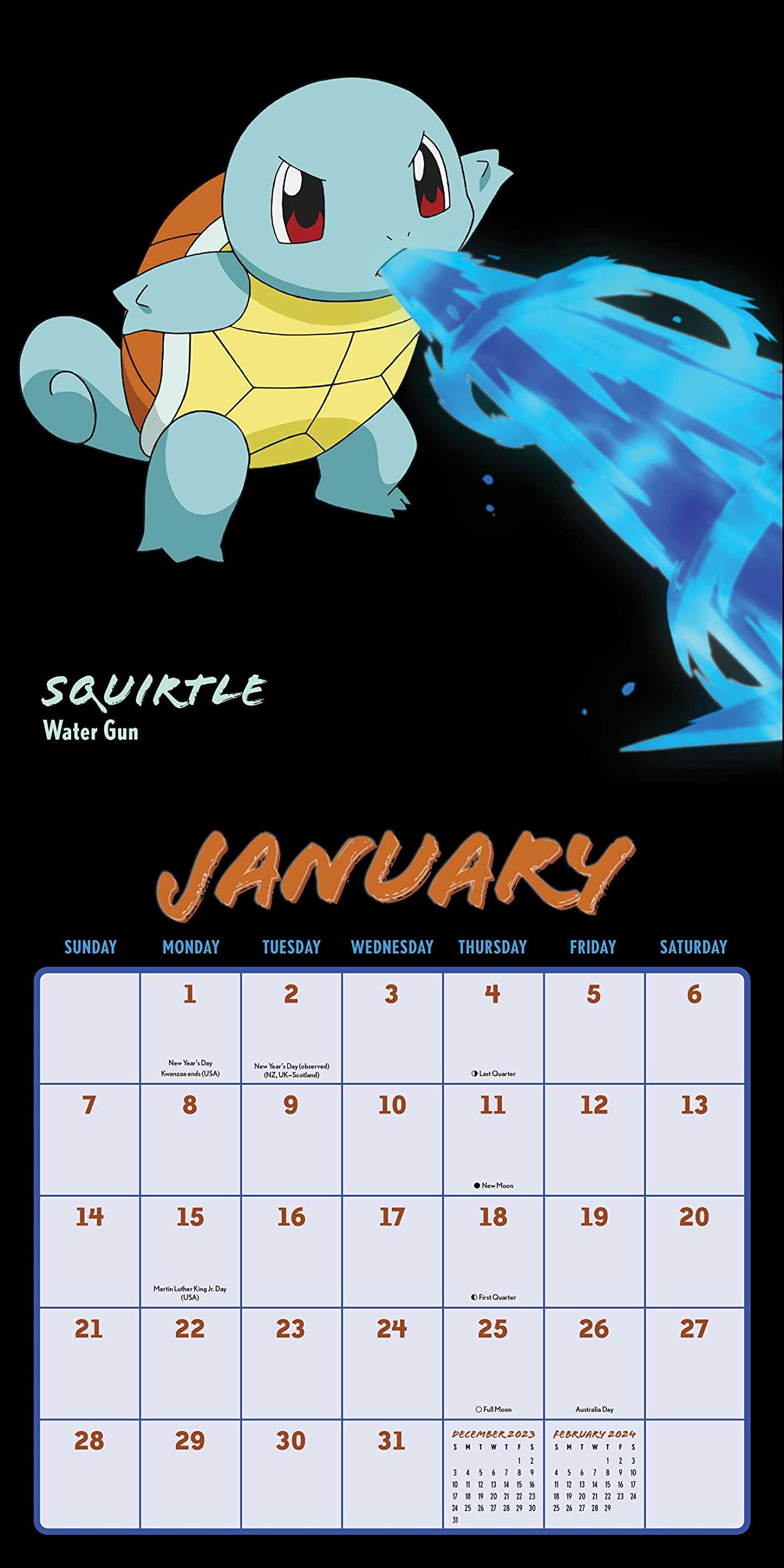 Pokémon Moves 2024 Wall Calendar