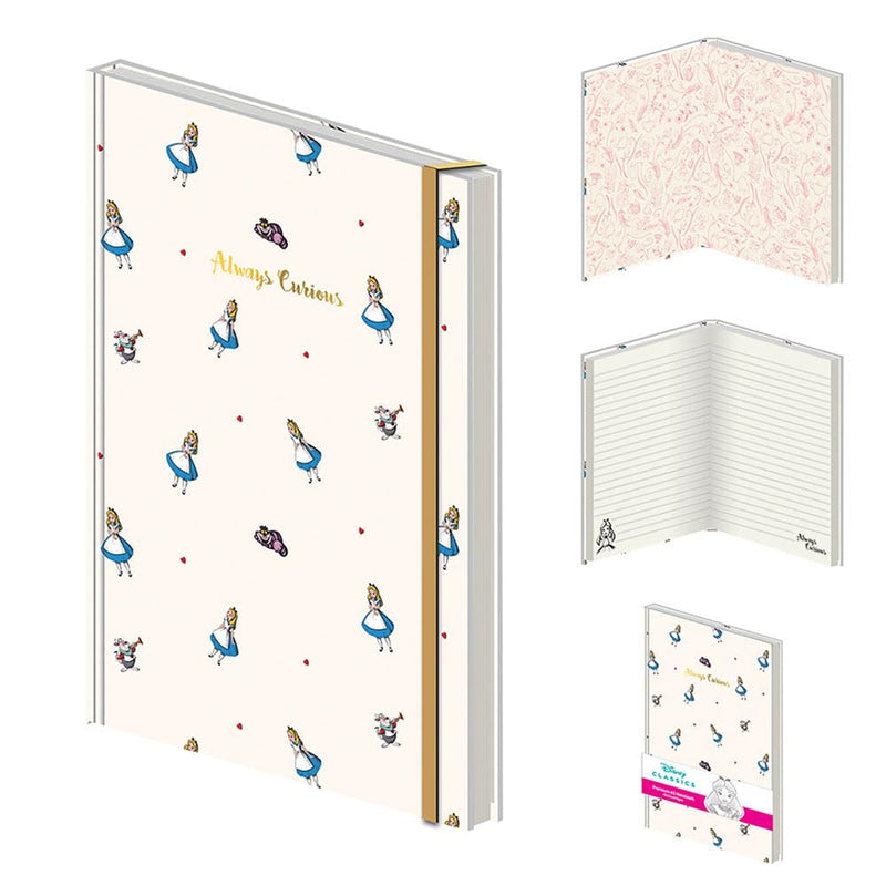 Pyramid International Disney Alice In Wonderland Premium Notebook, A5 Lined Pages (Always Curious Design) - Official Merchandise