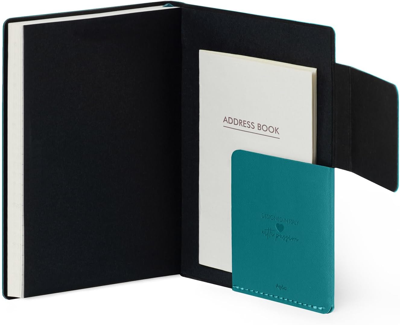 Legami Small Weekly Diary 12 Months, January 2024 to December 2024, Elastic Closure, Monthly Planner January 2025, Final Pocket, Address Book, 9.5 x 13.5 cm, Malachite Green