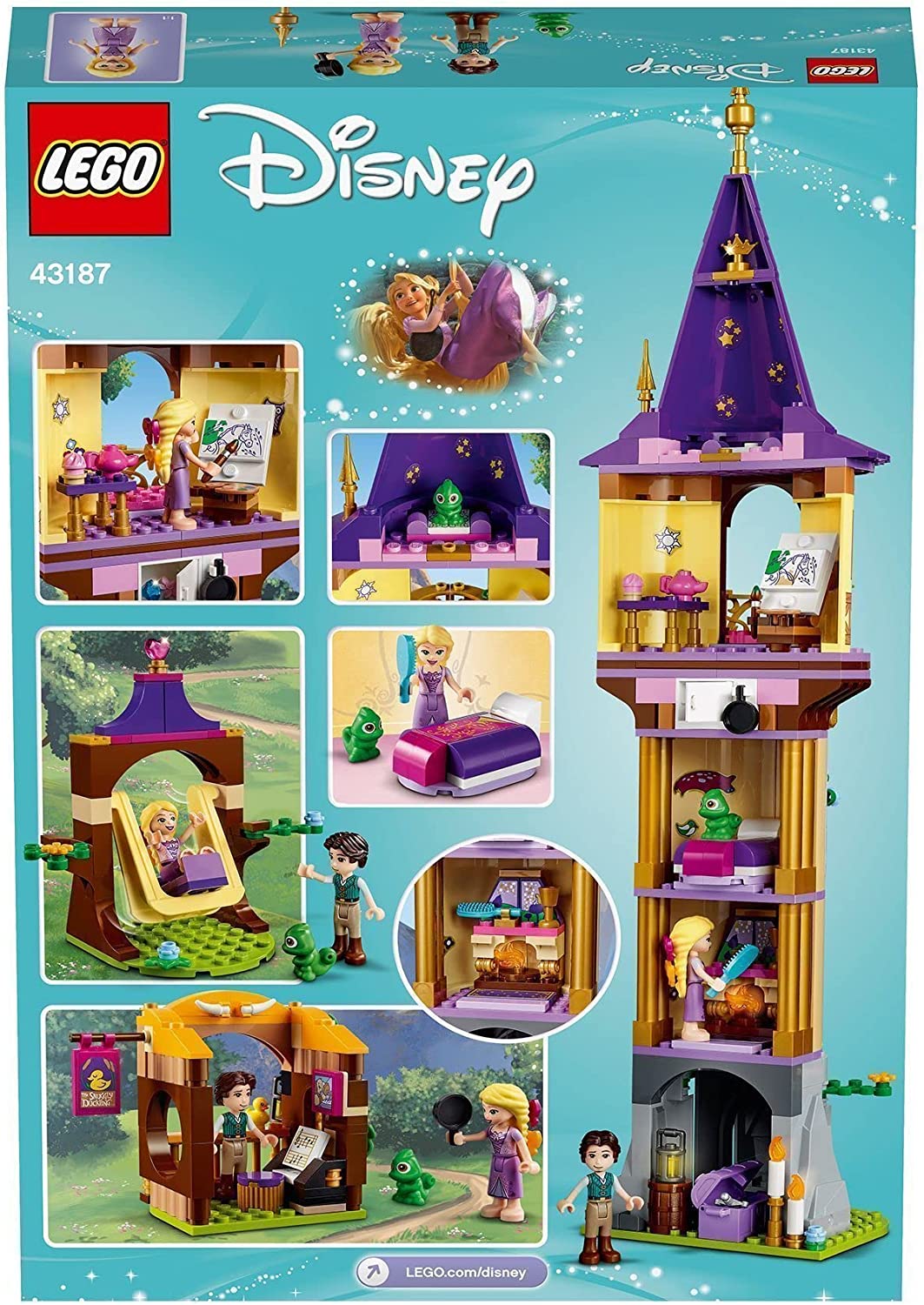LEGO 43187 Disney Princess Rapunzel’s Tower Castle Playset with 2 Mini Dolls from Tangled Movie