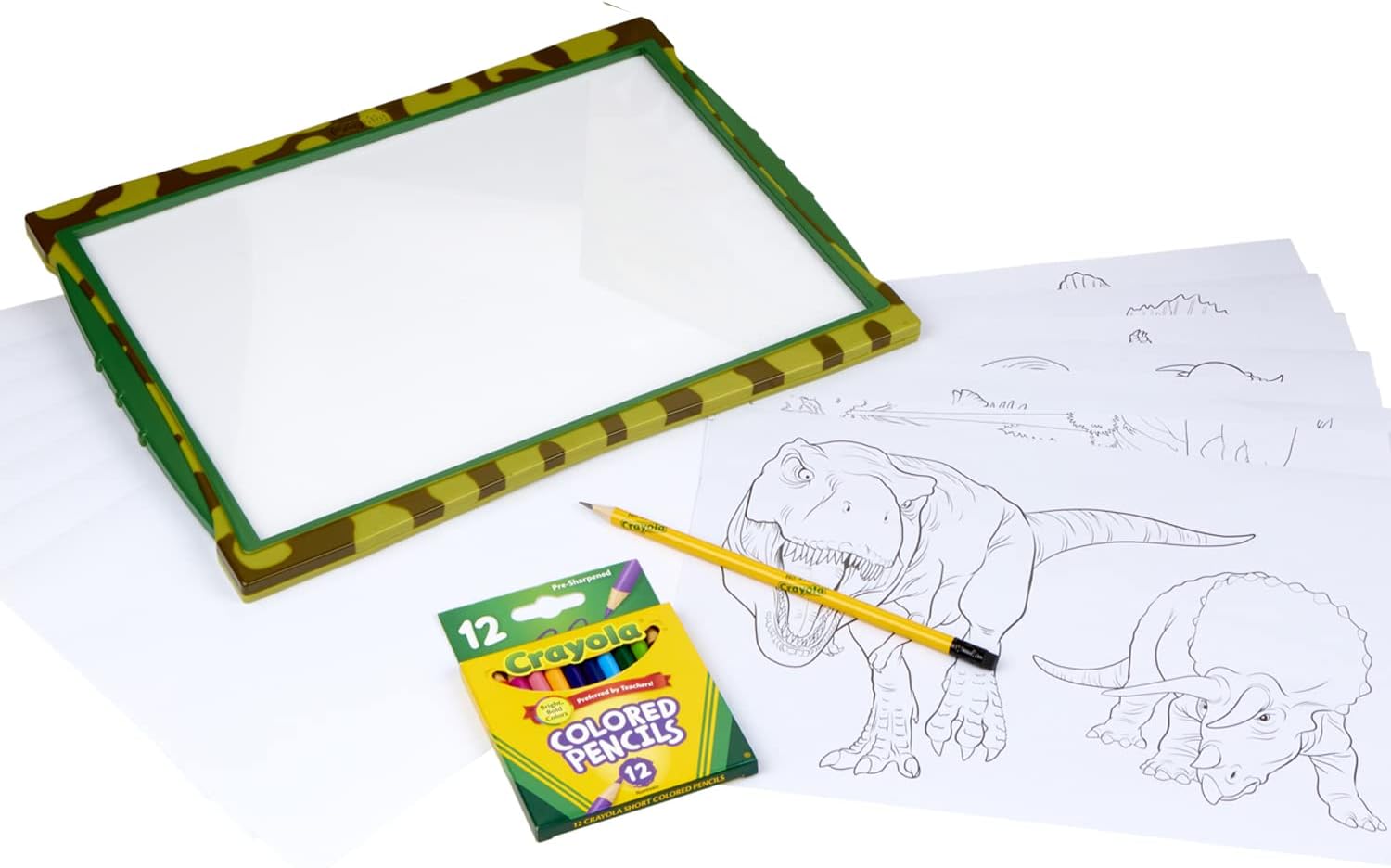 CRAYOLA - Luminous Dinosaur Whiteboard, Light Up Tracing Pad Dinosaurs, for Leisure and Travel, Gift Idea, 74-7497