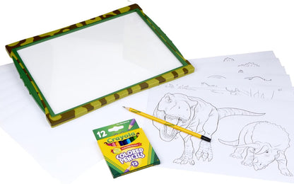 CRAYOLA - Luminous Dinosaur Whiteboard, Light Up Tracing Pad Dinosaurs, for Leisure and Travel, Gift Idea, 74-7497