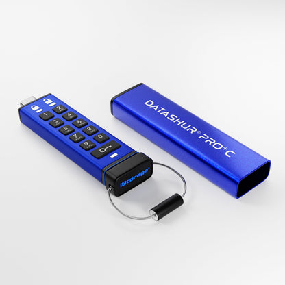 iStorage datAshur PRO+C 512GB | Secure USB Type-C Memory Stick | FIPS 140-3 Level 3 Pending | PIN Protected | Type C-A Adapter Included.